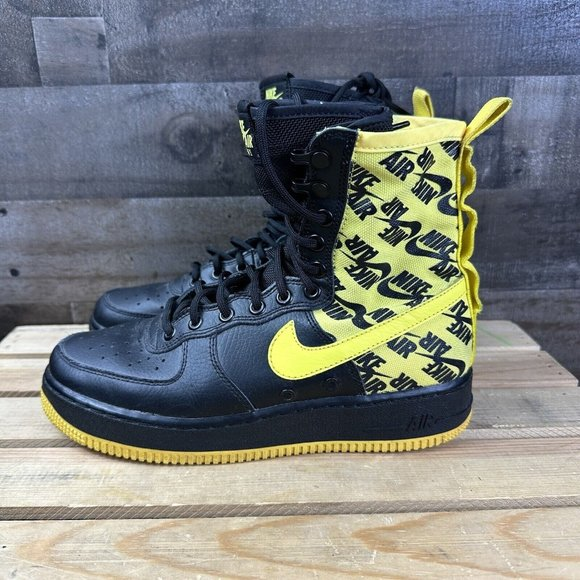 Nike SF Air Force 1 High Men's Size 7.5 Shoes Black Dynamic‎ Yellow AR1955-001 - Picture 1 of 9